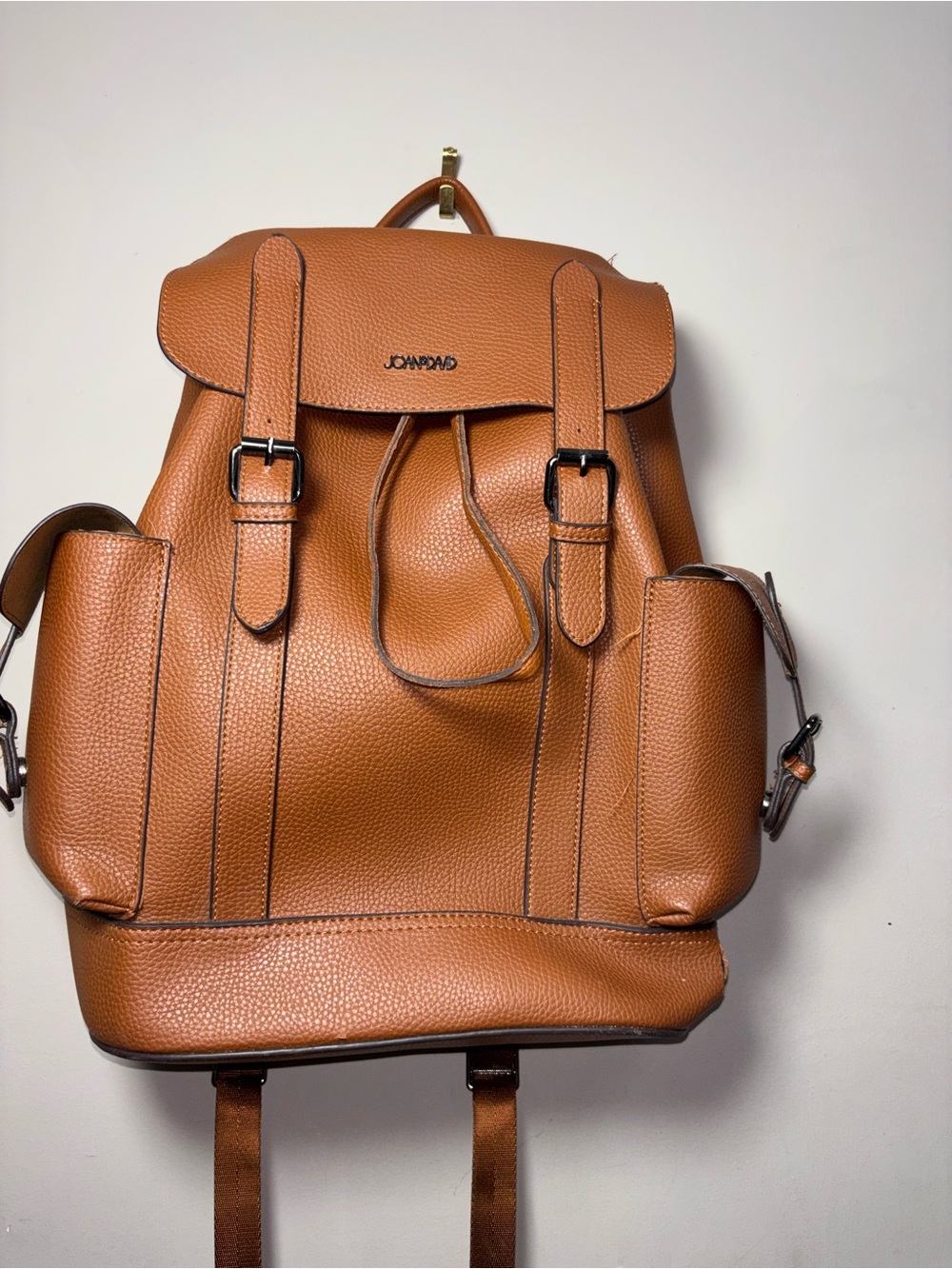 Joan & David Cognac Brown Men's Leather Backpack